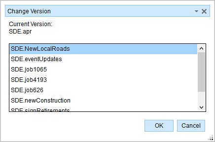 Change Version dialog box Change Version dialog box